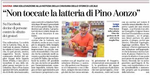 Uno dei tanti articoli sulla vicenda della Latteria Gina